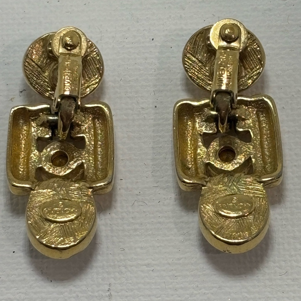 Vintage givenchy faux glass opal earrings - Picture 2 of 4
